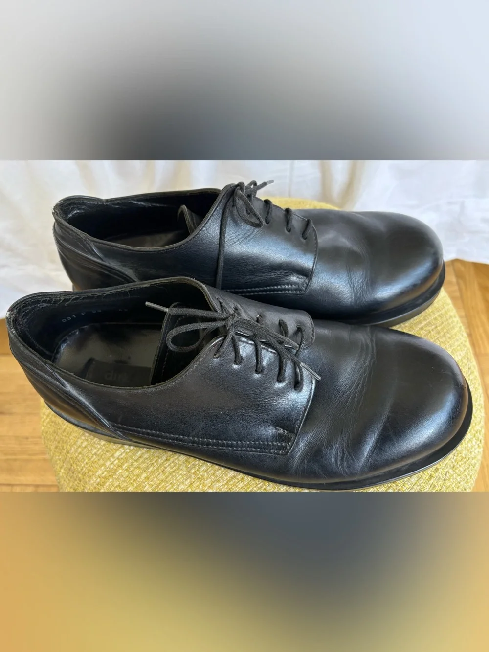Dirk Schönberger Vintage Y2K Archival Black Leather Derbies Men's Sz 42 Biltrite